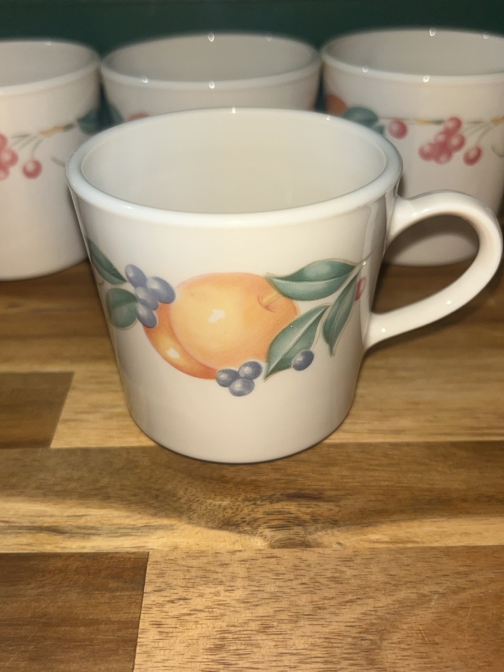 Set of 5 Vintage Corelle CorningWare "Abundance" Mugs - Made in the USA